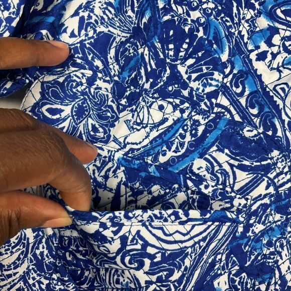 Chicos Quilted Casual Jacket Paisley Snap Button Long Sleeve Pockets 1 Medium - Picture 5 of 11